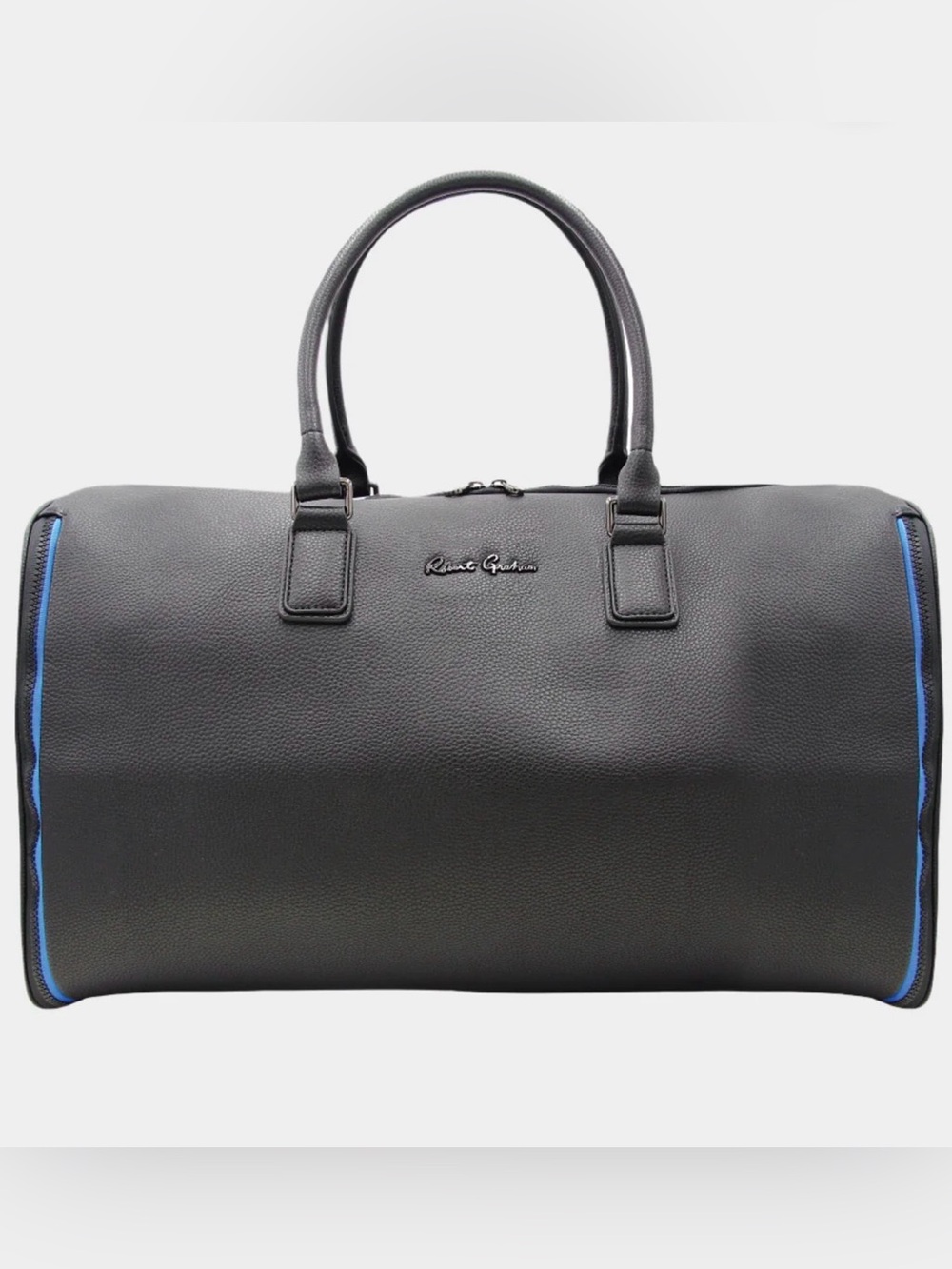 ROBERT GRAHAM FAUX LEATHER TRAVEL DUFFLE GARMENT WEEKENDER BAG BLACK Retail $298